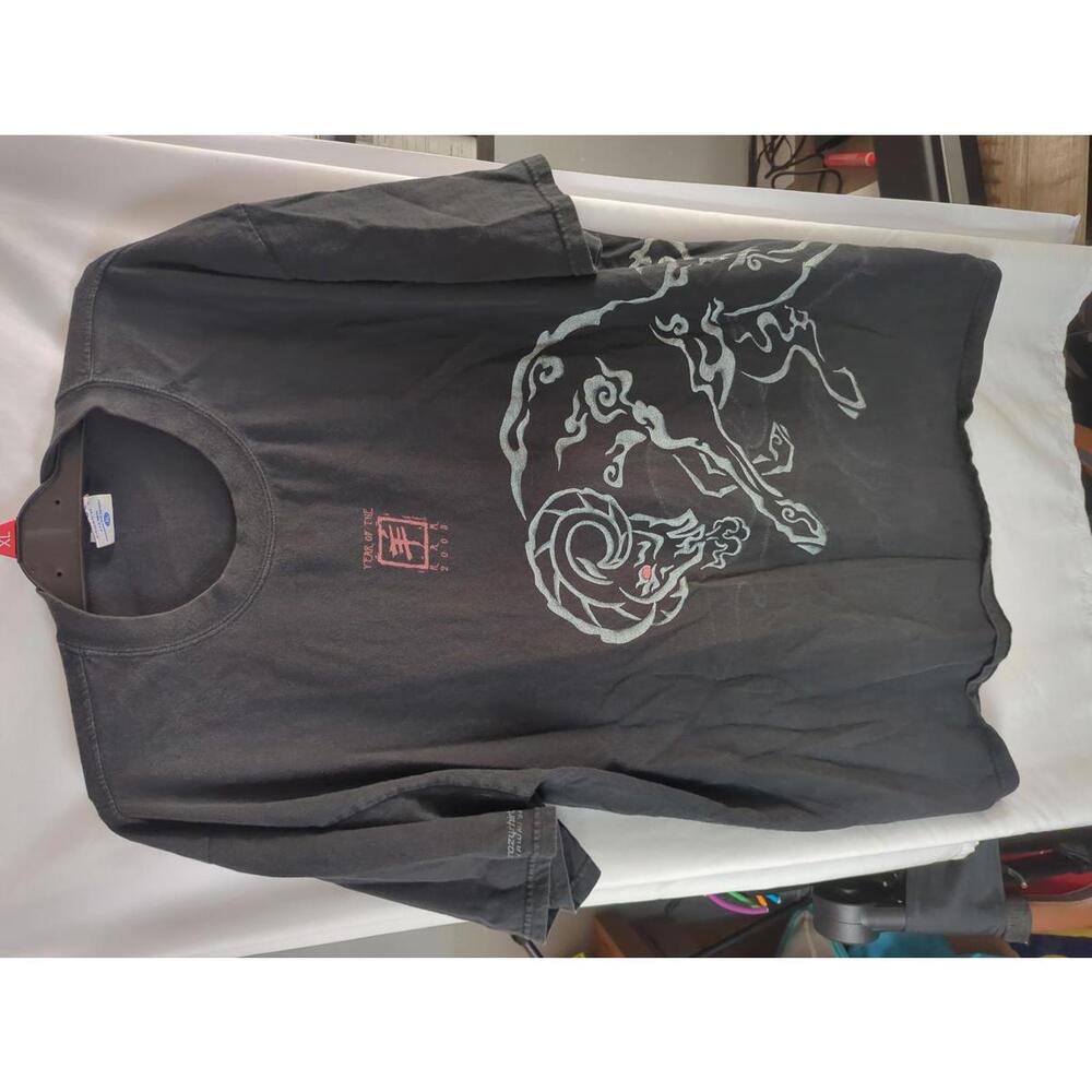 Vintage Crazy Shirts Men's Black 'Year of the Ram 2003' Graphic T-Shirt Size XL